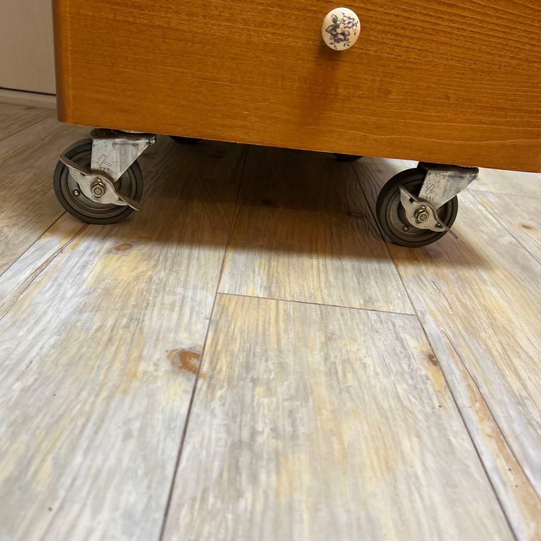 ナチュラルウッド 7段チェスト キャスター付き