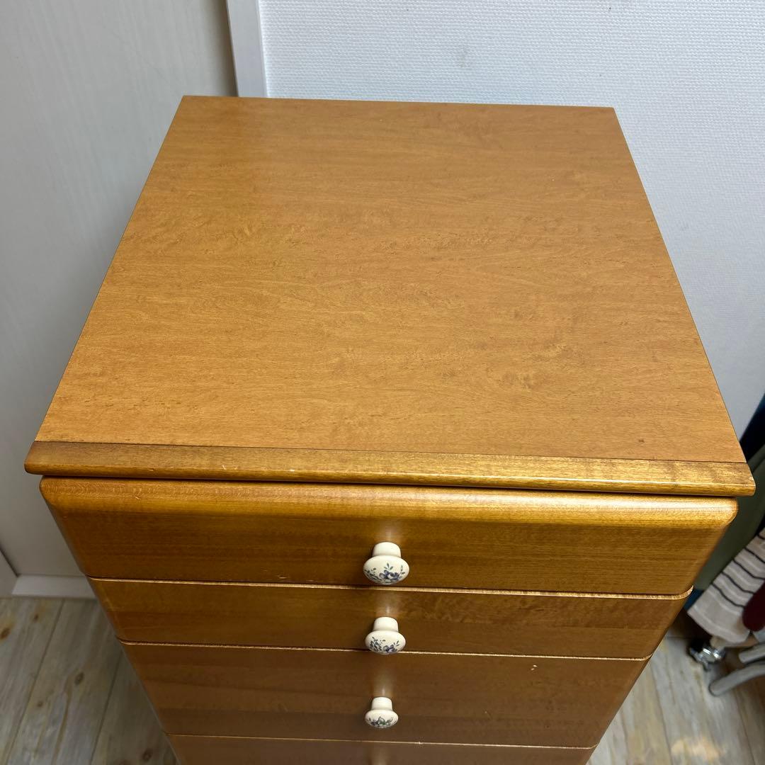 ナチュラルウッド 7段チェスト キャスター付き