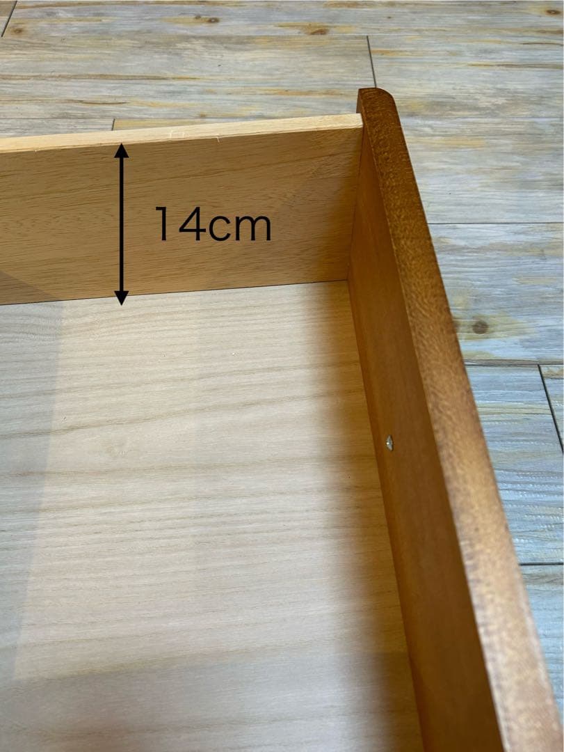 ナチュラルウッド 7段チェスト キャスター付き