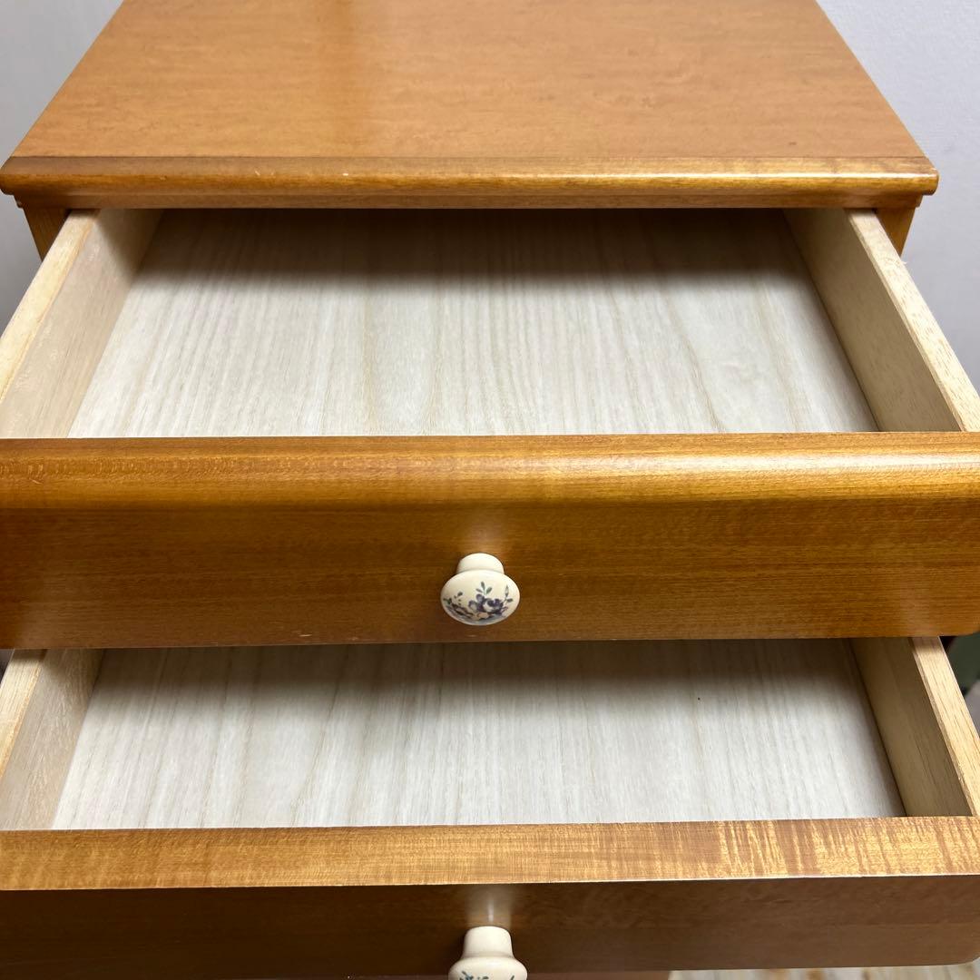 ナチュラルウッド 7段チェスト キャスター付き