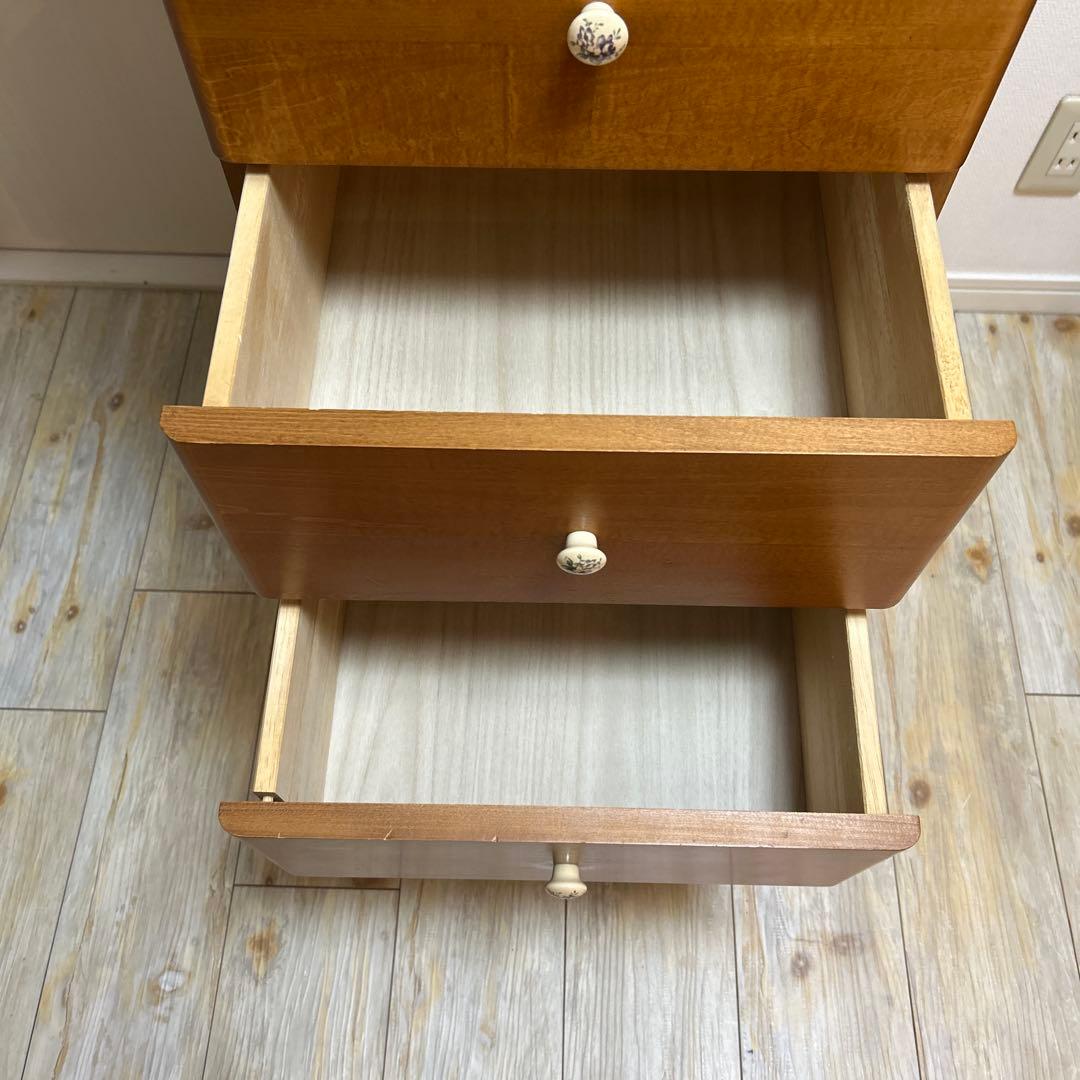 ナチュラルウッド 7段チェスト キャスター付き