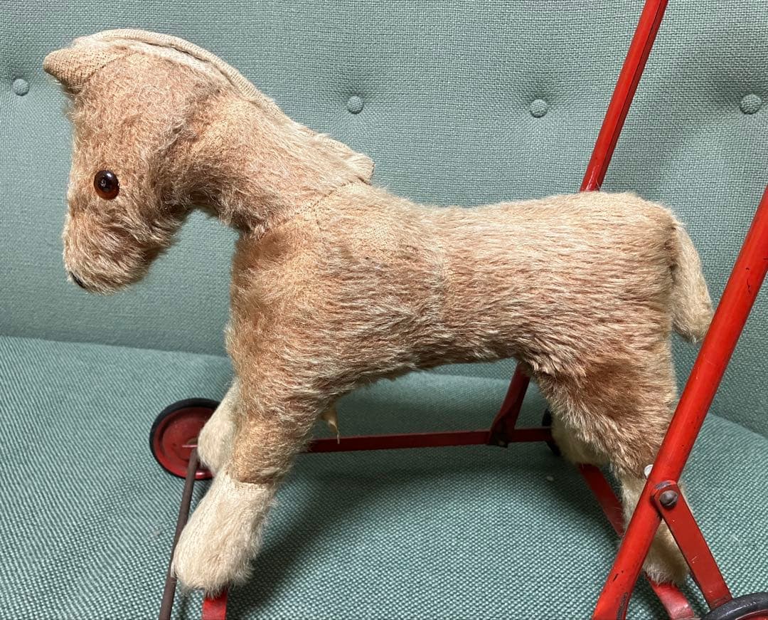 お馬さんのカート★チルターン　ぬいぐるみ馬 車輪付き　テディベア　アンティーク