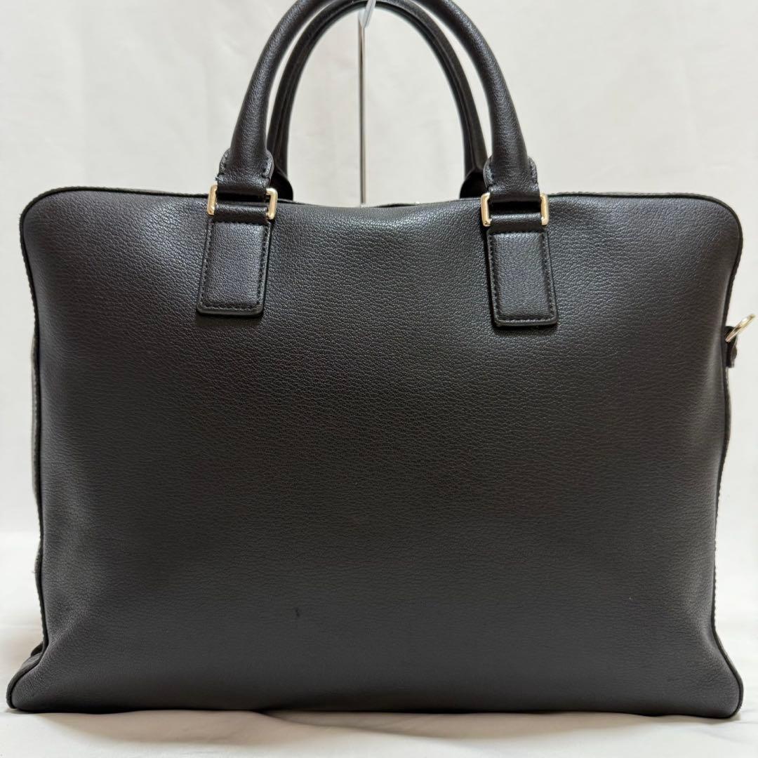 【極美品】 ポールスミス マルチストライプ ビジネスバッグ レザー A4可 黒