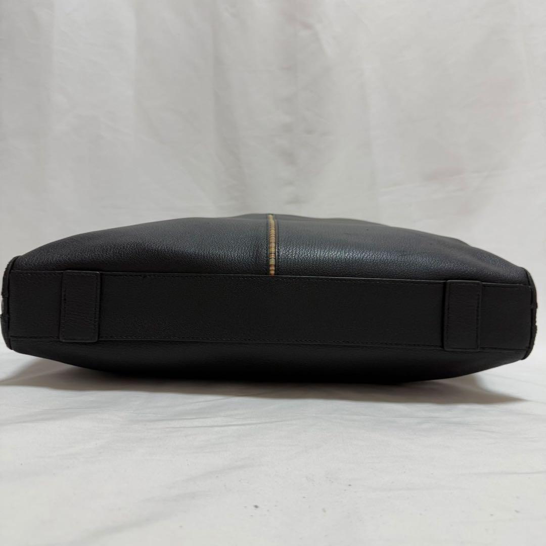 【極美品】 ポールスミス マルチストライプ ビジネスバッグ レザー A4可 黒