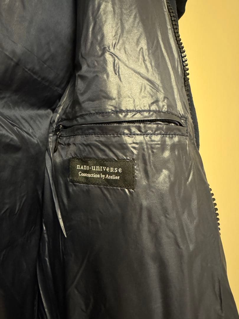 【極美品】ナノユニバース 西川コラボ　ダウンジャケット　ネイビー