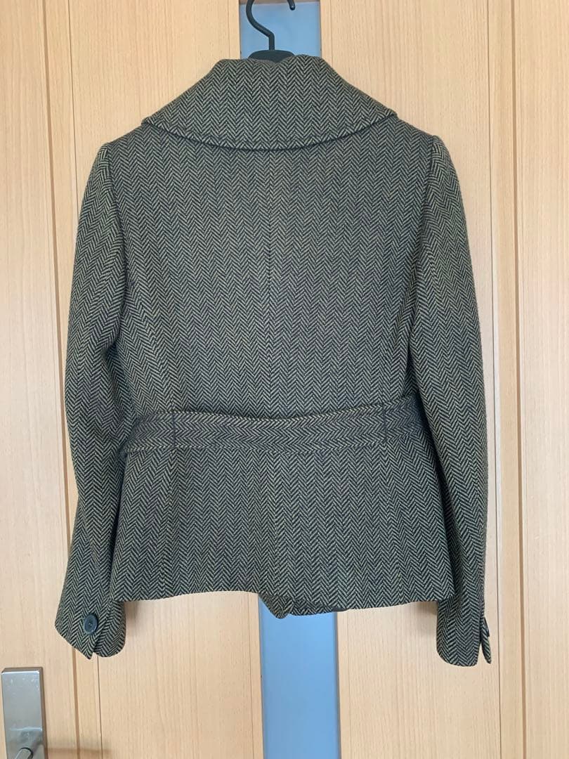 マックスマーラMAXMARAツイード ショートコートジャケット白タグ40カシミヤ