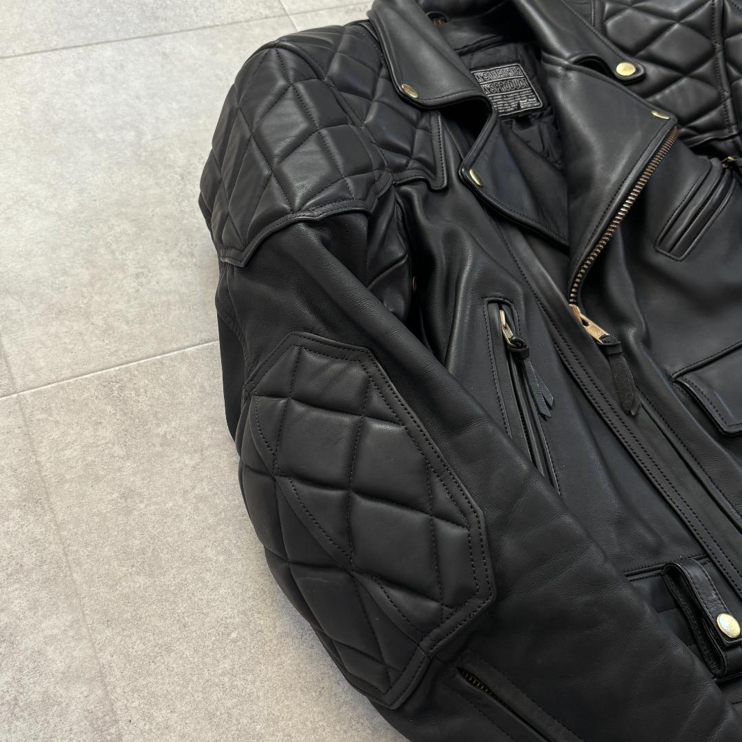 【美品・LL】KADOYAカドヤ/EVO/ダブルライダース/キルティングライナー