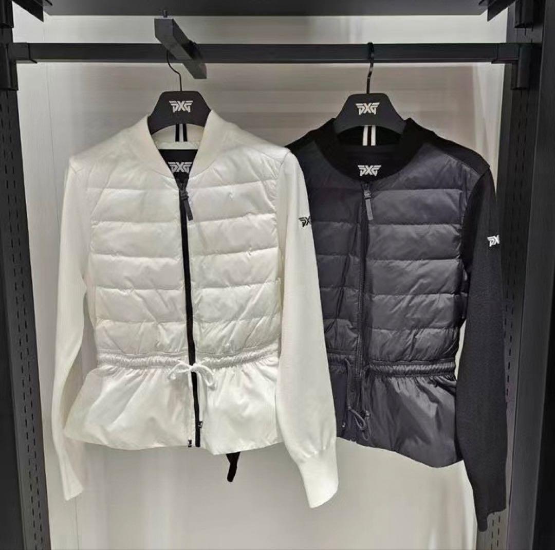 PXG 新作ゴルフ ウェア レディース ジャケット ダウン ニット トップス白L