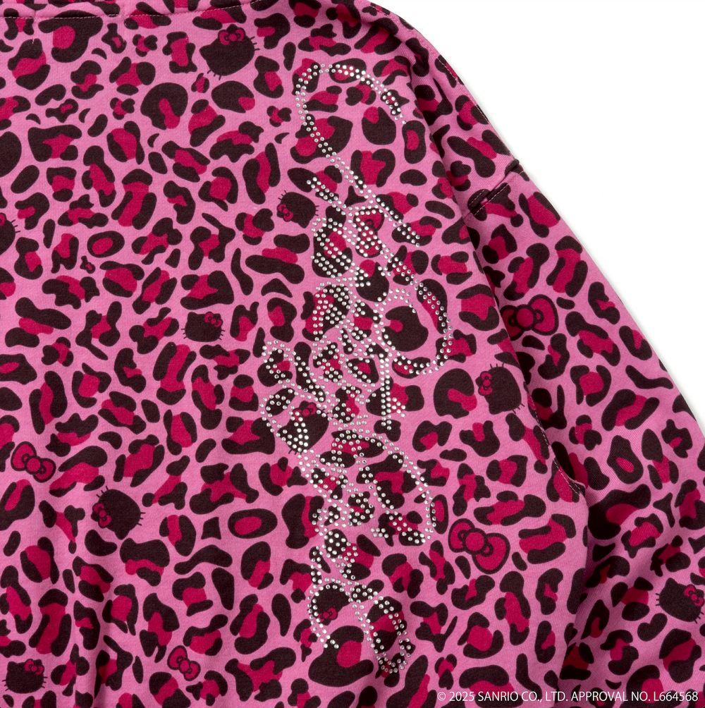 ハローキティ×9090 girl　パーカー　ピンク豹柄　Mサイズ　平成ギャル