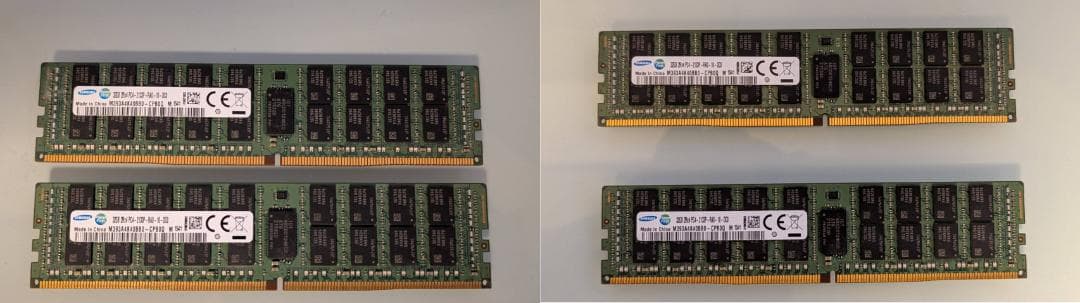 SAMSUNG DDR4 32GB×4枚 計128GB PC4-2133P