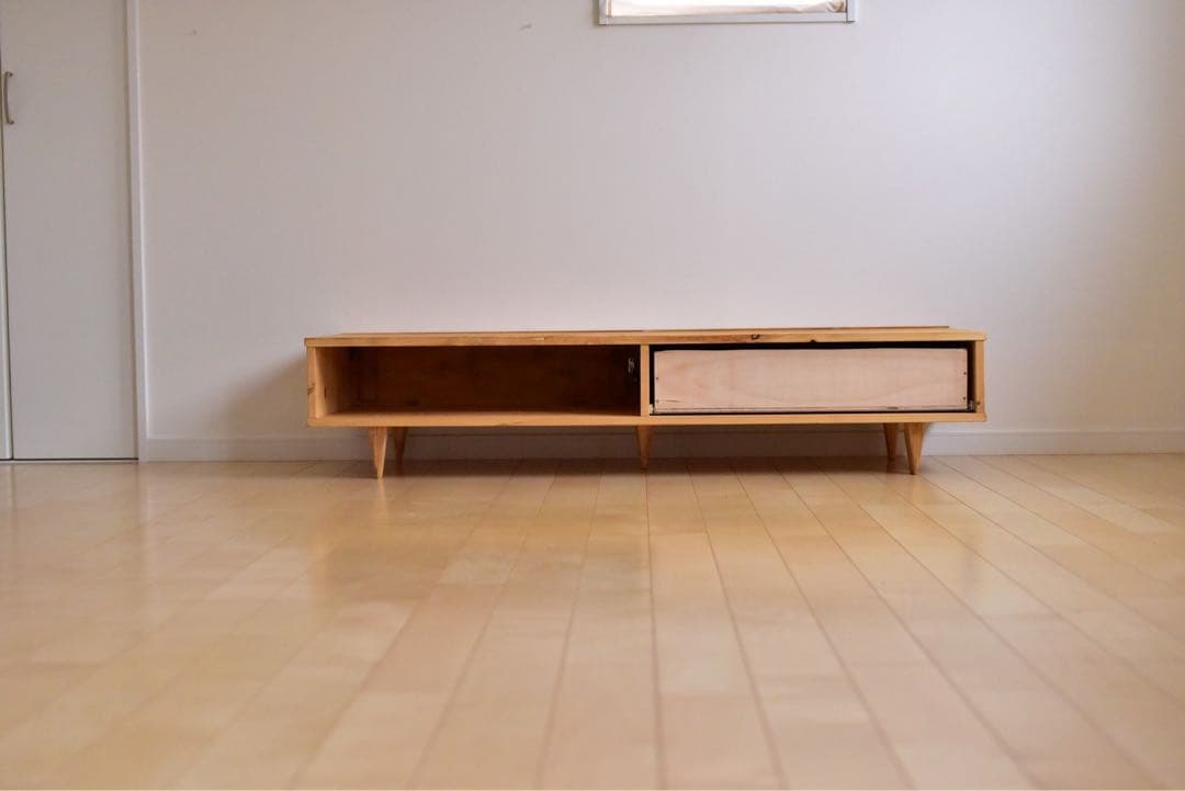 無垢材】テレビボード150 オーク色　木脚　北欧風　無垢材