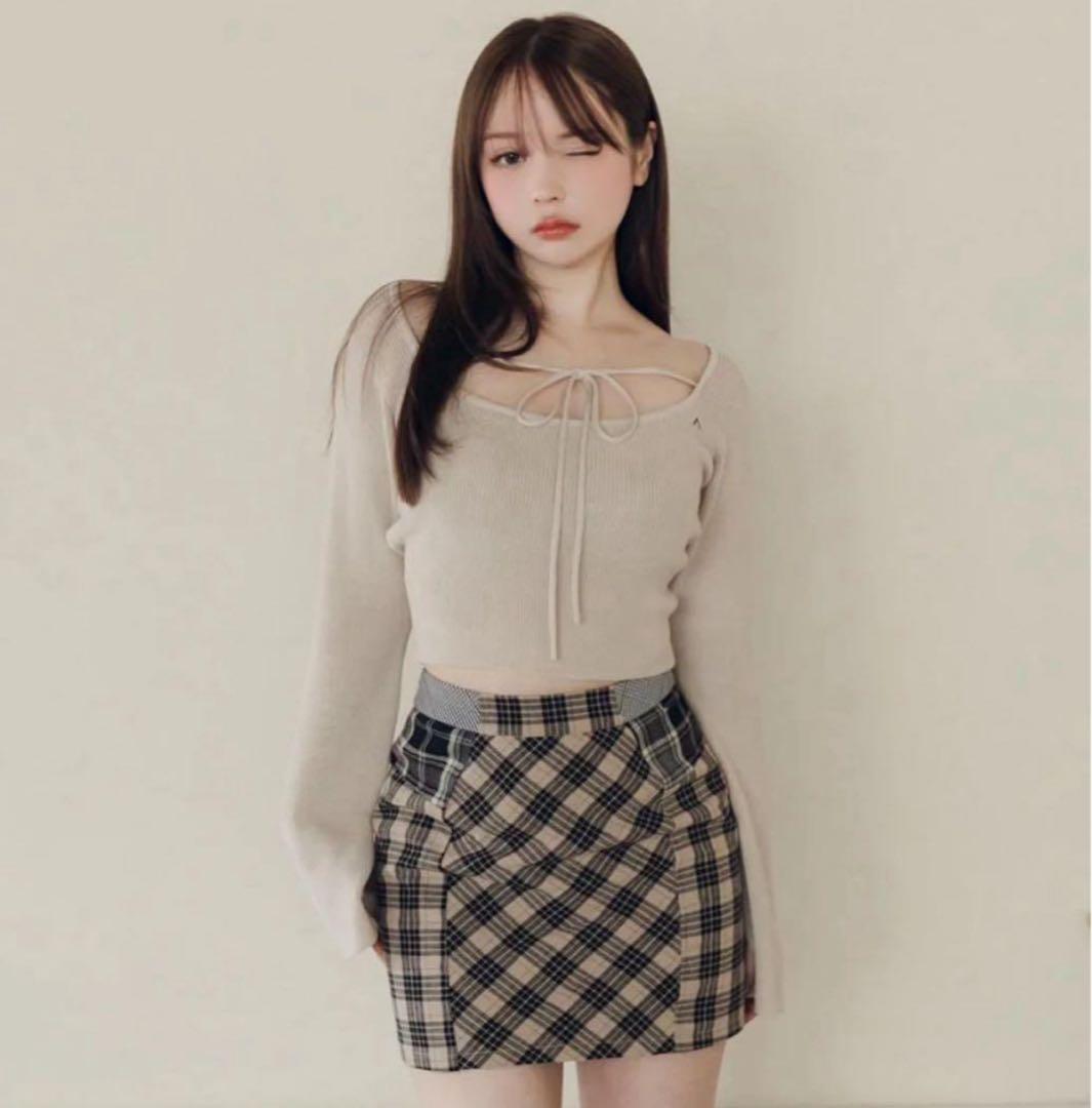 andmary アンドマリー Anna check skirt Beige S