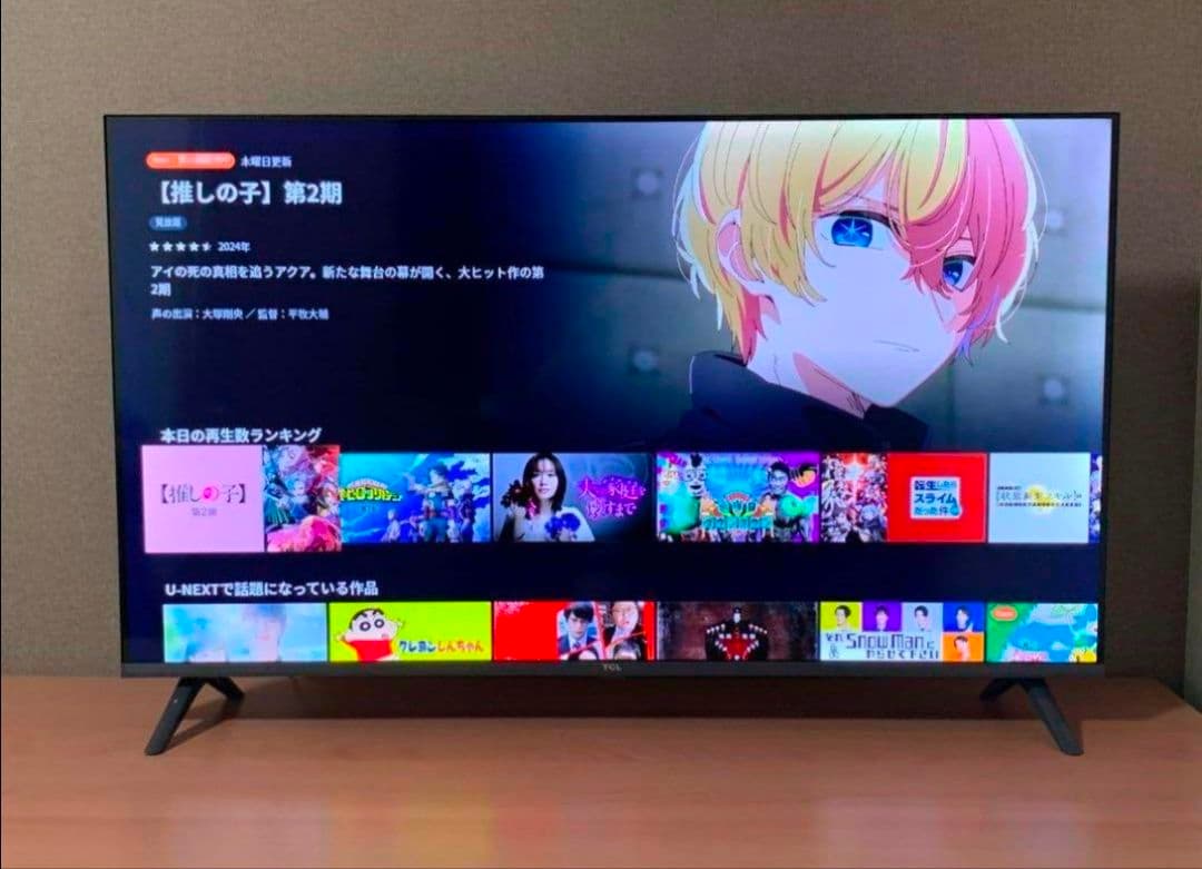 4K スマート液晶テレビ TCL 43型　ネット動画／地上波BSCS✨