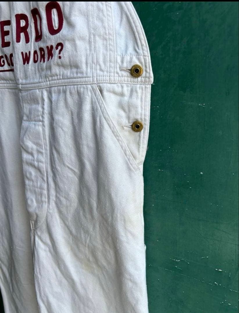 WEIRDO/ウィアード オーバーオール　ホワイト　刺繍
