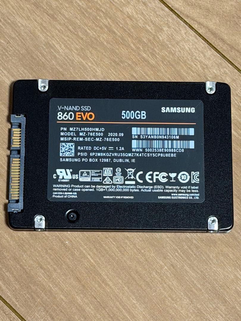 Samsung 860 EVO 500GB 内蔵型SSD 中古①