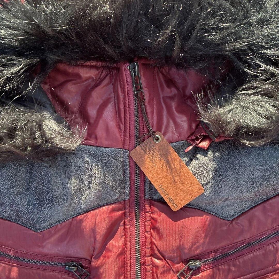 O0s archive ファー付き ダウンジャケット お兄系y2k 平成 赤