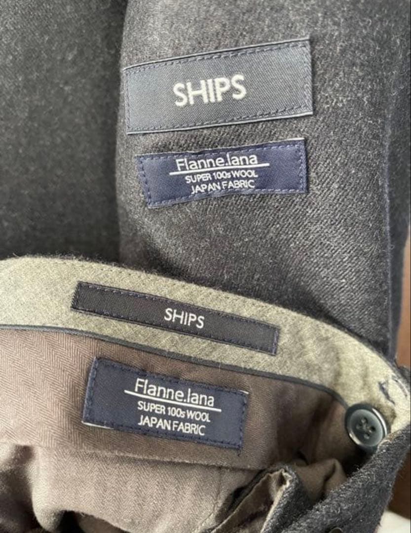 シップス　フランネルセットアップスーツ ネイビー