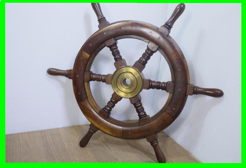 船　ヨット　舵　インテリア　アンティーク　ビンテージ　木製　本物　antique