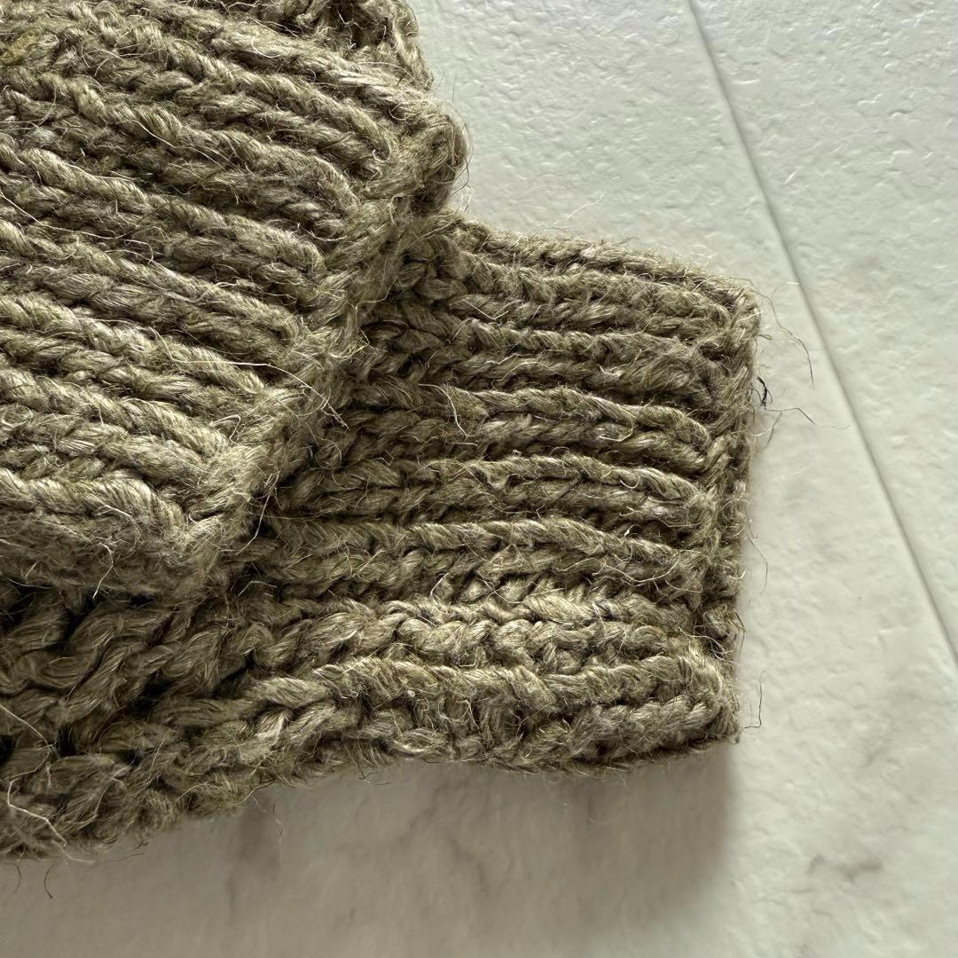 未使用タグ付 ラルフローレン 麻カーディガン トグル ショールカラー ナチュラル