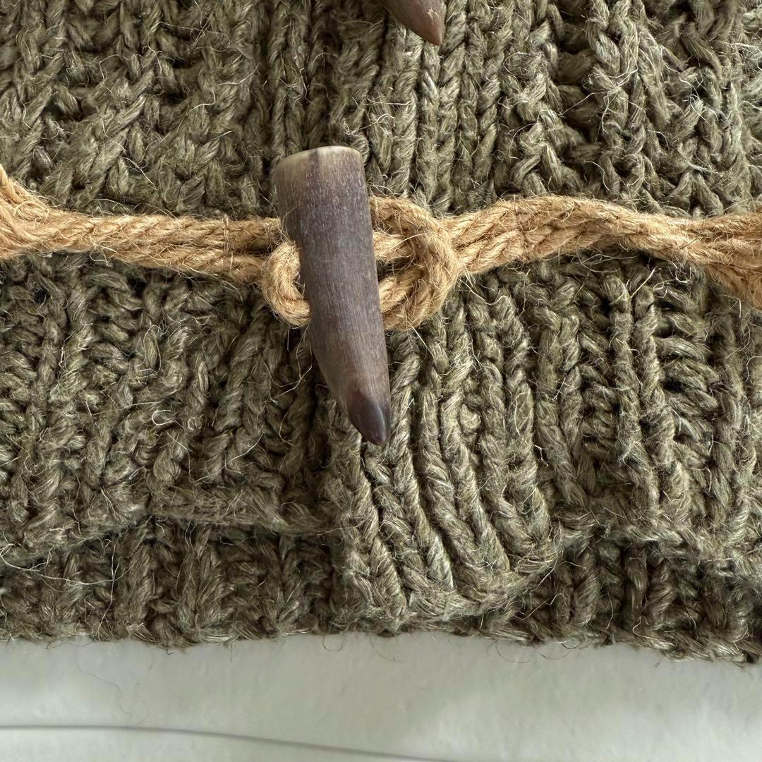 未使用タグ付 ラルフローレン 麻カーディガン トグル ショールカラー ナチュラル