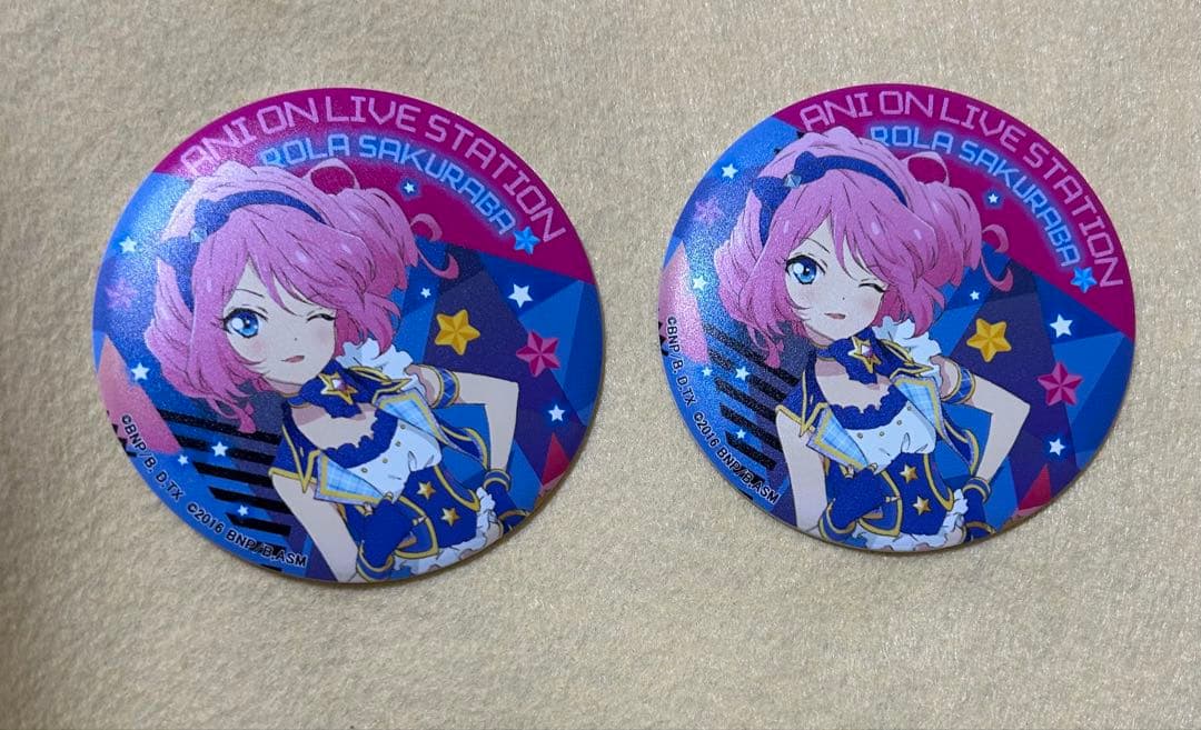 【66】アイカツスターズ　アニon マグバッジ　桜庭ローラ2個