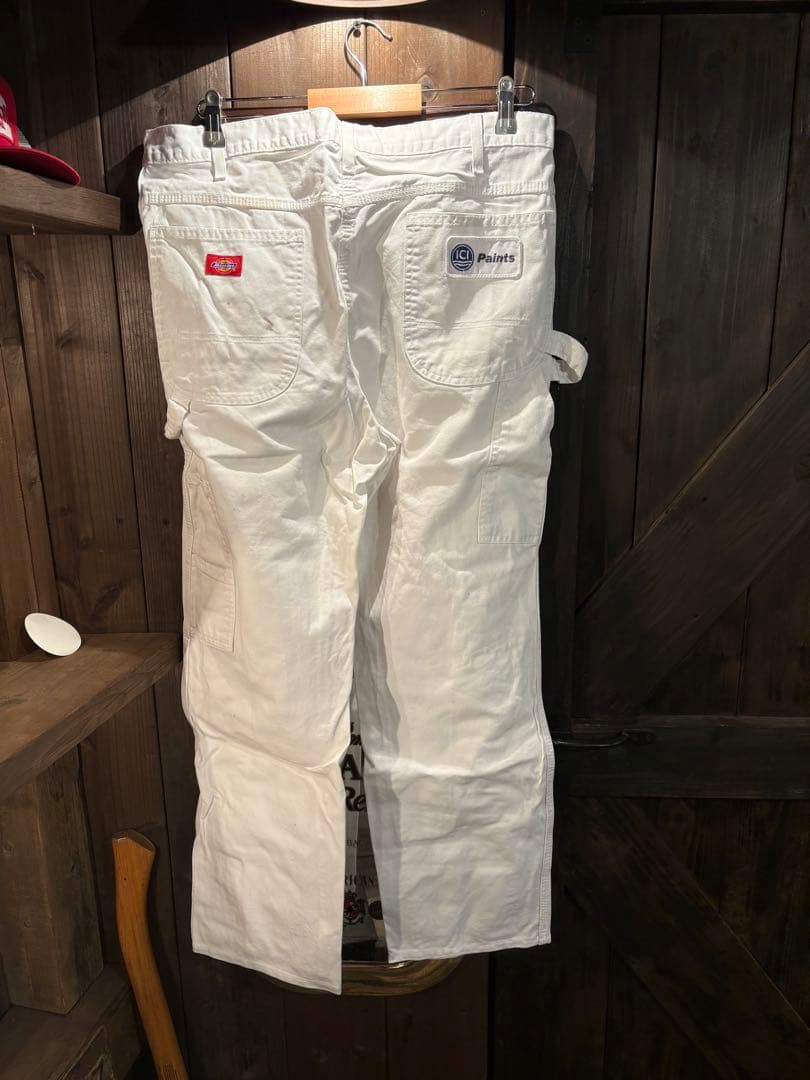 Dickies ホワイトペインターパンツワークパンツ汚れ有り