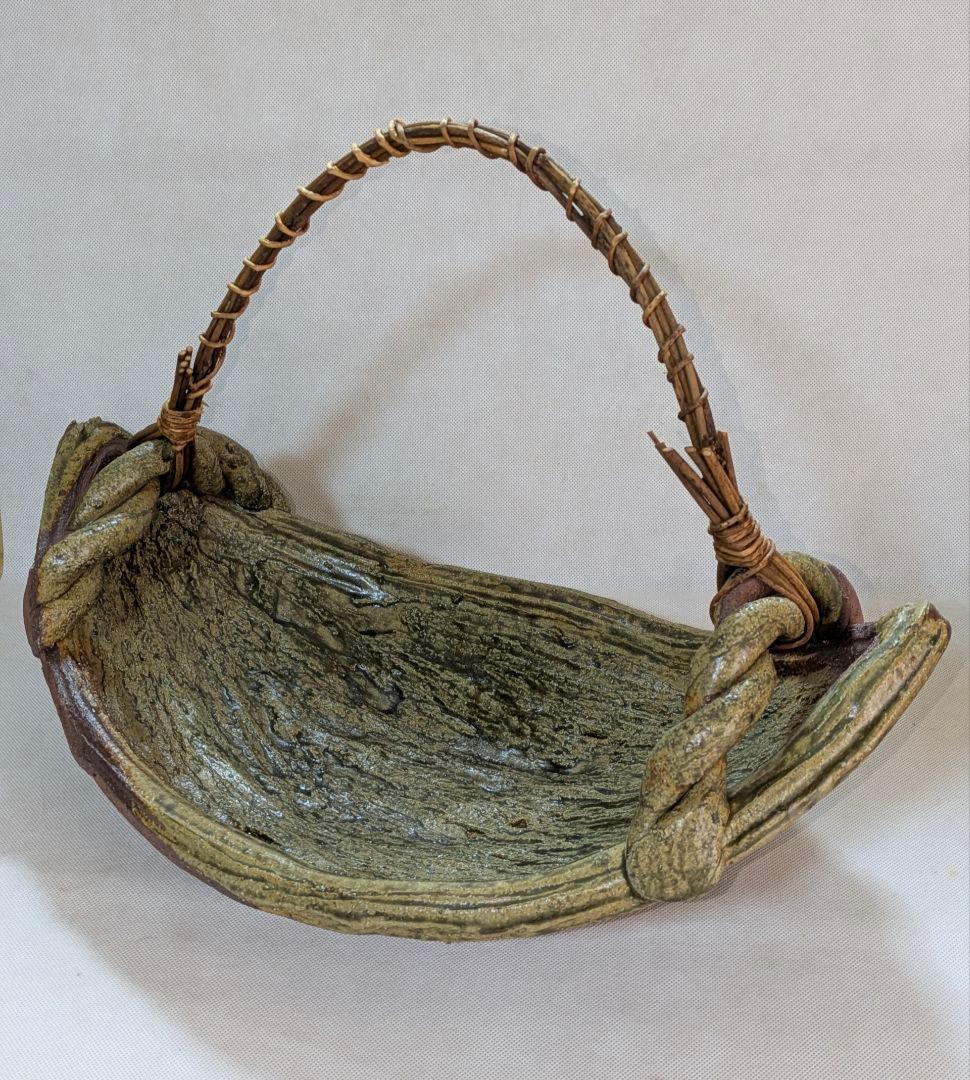 伊賀焼　大型花器　舟形　変形花器　花生け　花瓶　花入れ　フラワーベース　華道