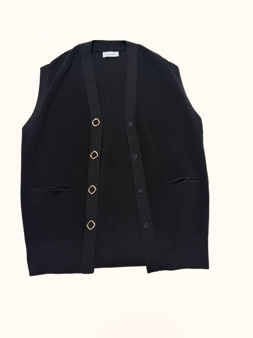 【完売品】ADAM ET ROPE' アダムエロペ ミドルニットジレ ブラック