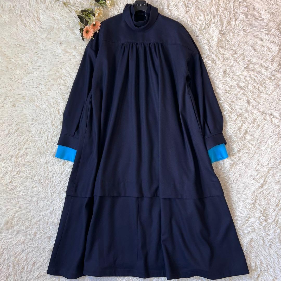 ENFOLD エンフォルド Aライン ニット レイヤードドレス ワンピース