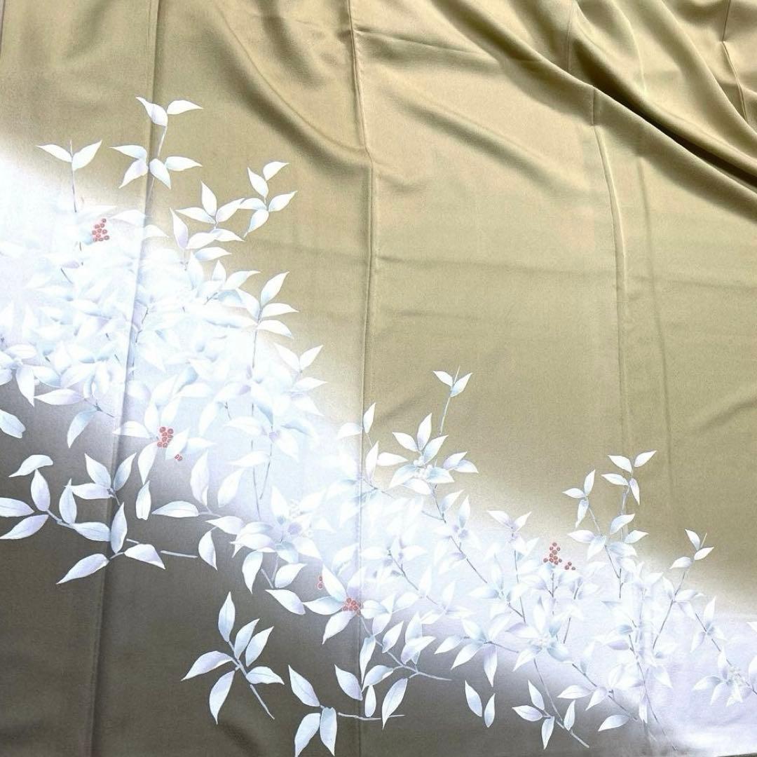 正絹　付け下げ《葉模様　実》