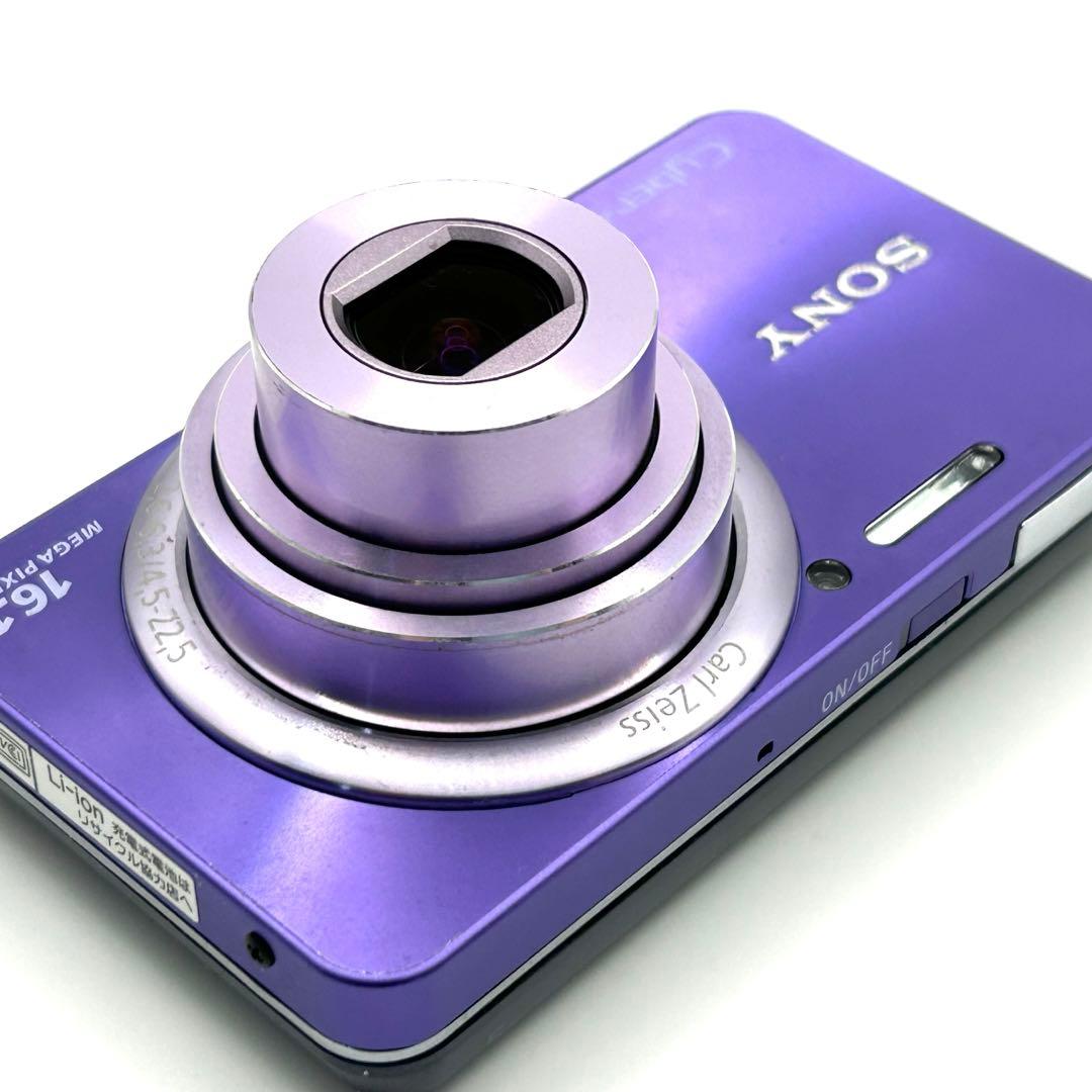 美品SONYソニーCyber-shot DSC-W570 バイオレット紫★動作品