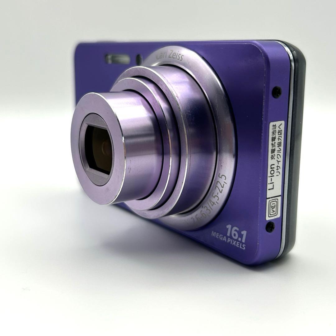 美品SONYソニーCyber-shot DSC-W570 バイオレット紫★動作品