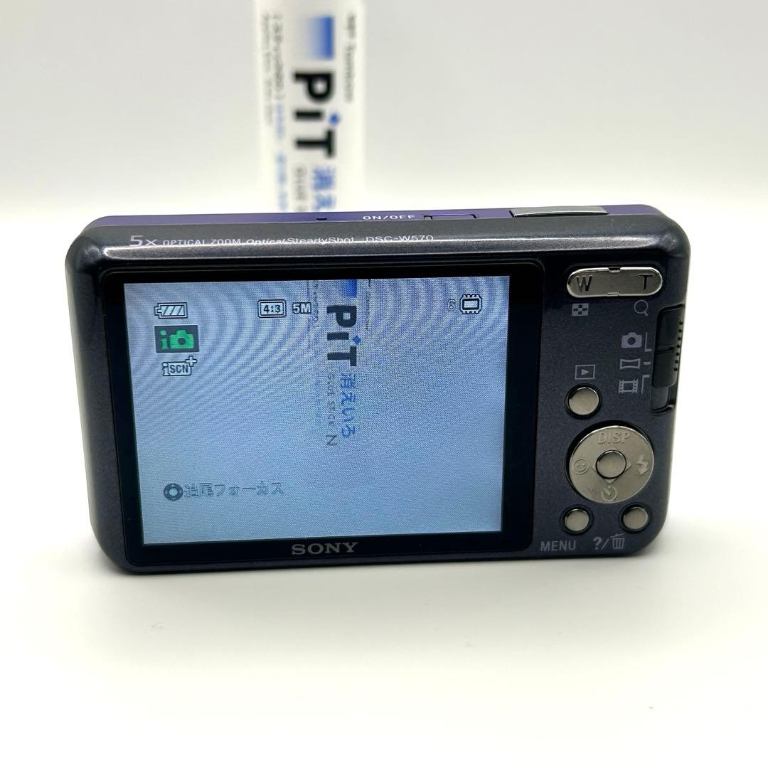 美品SONYソニーCyber-shot DSC-W570 バイオレット紫★動作品
