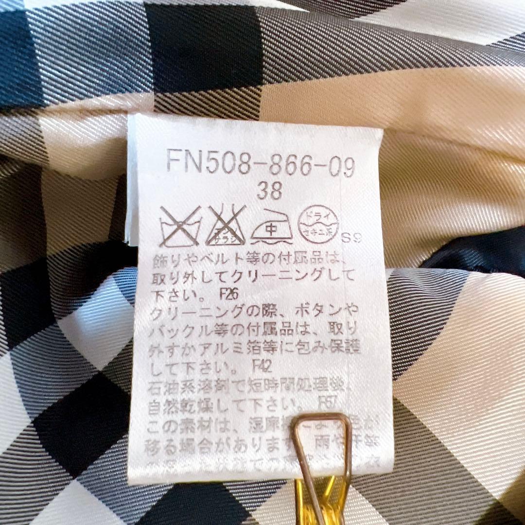 バーバリーブルーレーベル コート ダブル アンゴラ ベルト ノバチェック 38