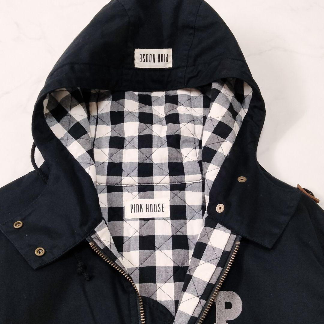 美品　PINKHOUSE／ピンクハウス　中綿　刺繍ロゴブルゾン　フード付き