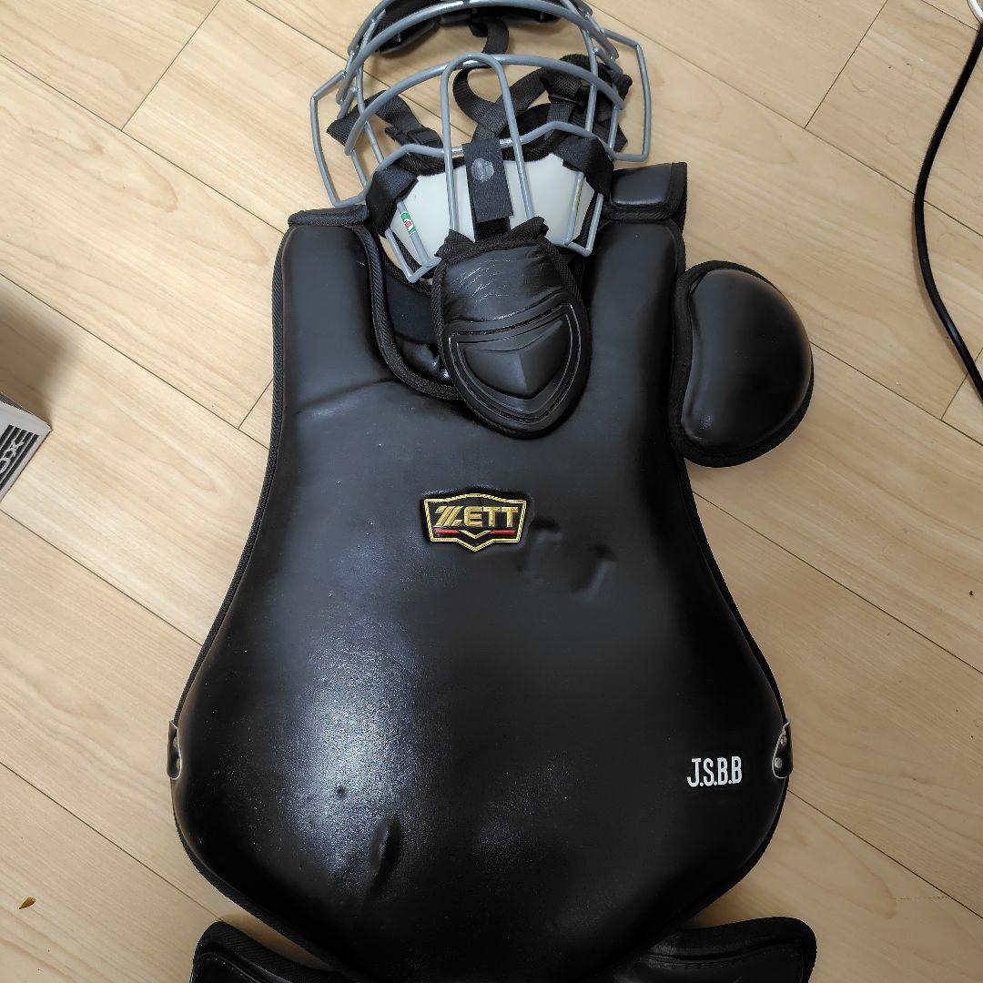 ZETTプロステイタス軟式用 キャッチャー防具セット ブラック