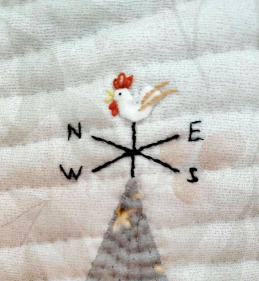 「風見鶏の見える街。」トートバッグ ハンドメイド テシゴト雑貨