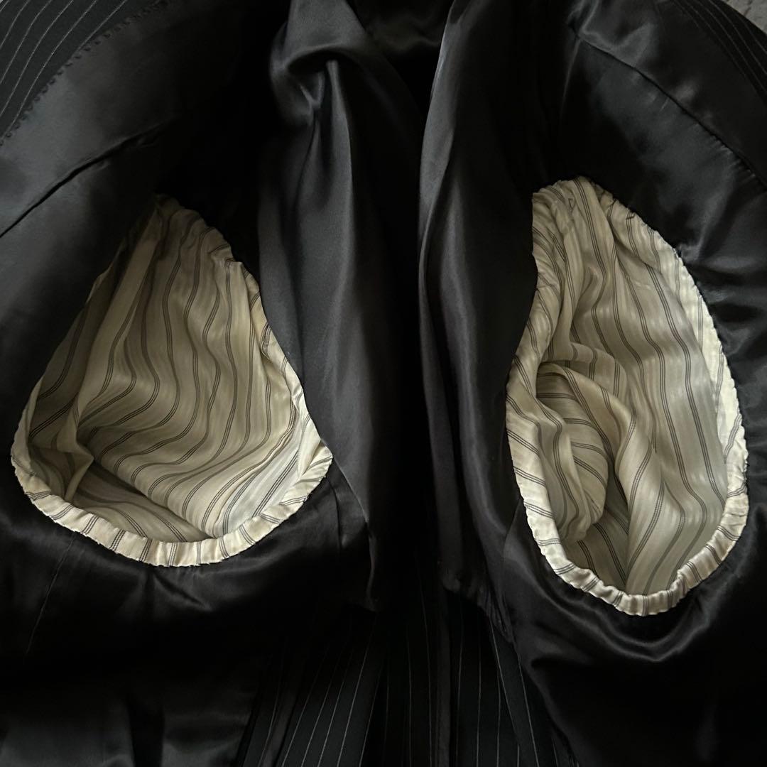 極美品 五大陸 ゴタイリク ブラック セットアップスーツ ピンストライプ A5