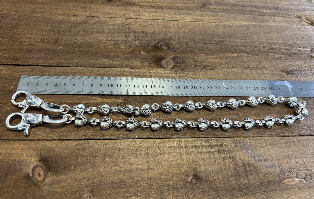 バイカー必須　ウォレット用ハート型　シルバーチェーン　TYPE3　QBKB001