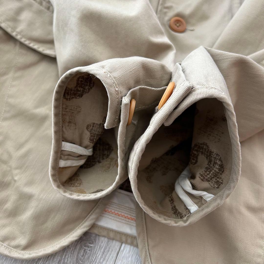 45RPM コットン テーラードジャケット カバーオール ベージュ 4 裏地カモ