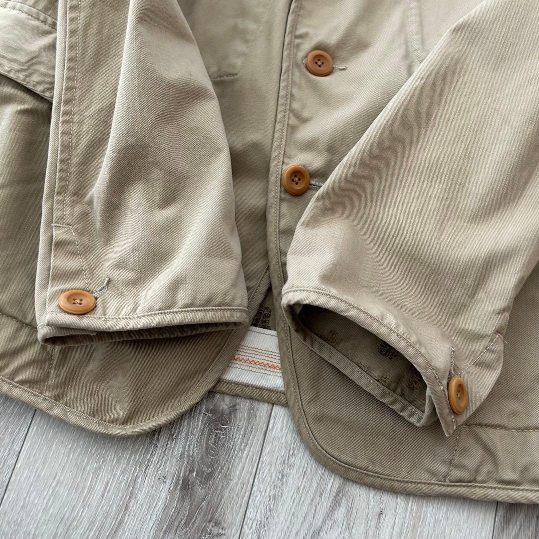 45RPM コットン テーラードジャケット カバーオール ベージュ 4 裏地カモ
