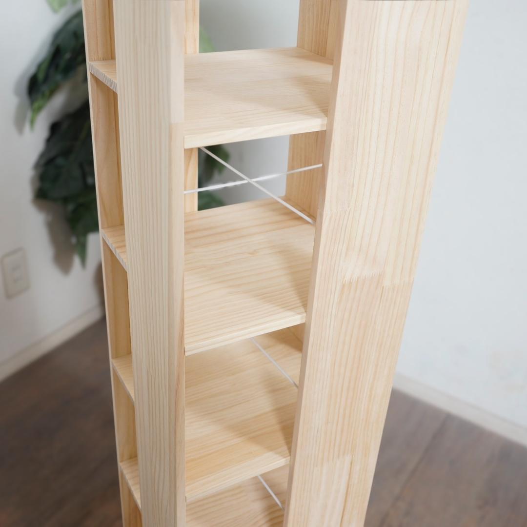 【新品】天然木　360度回転式本棚/ブックシェルフ 省スペース 大容量 DIY可