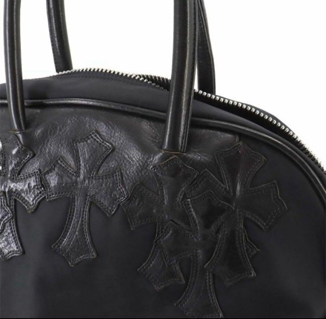 ひ*。様 CHROME HEARTSバッグセメタリークロスナイロンレザーブラック