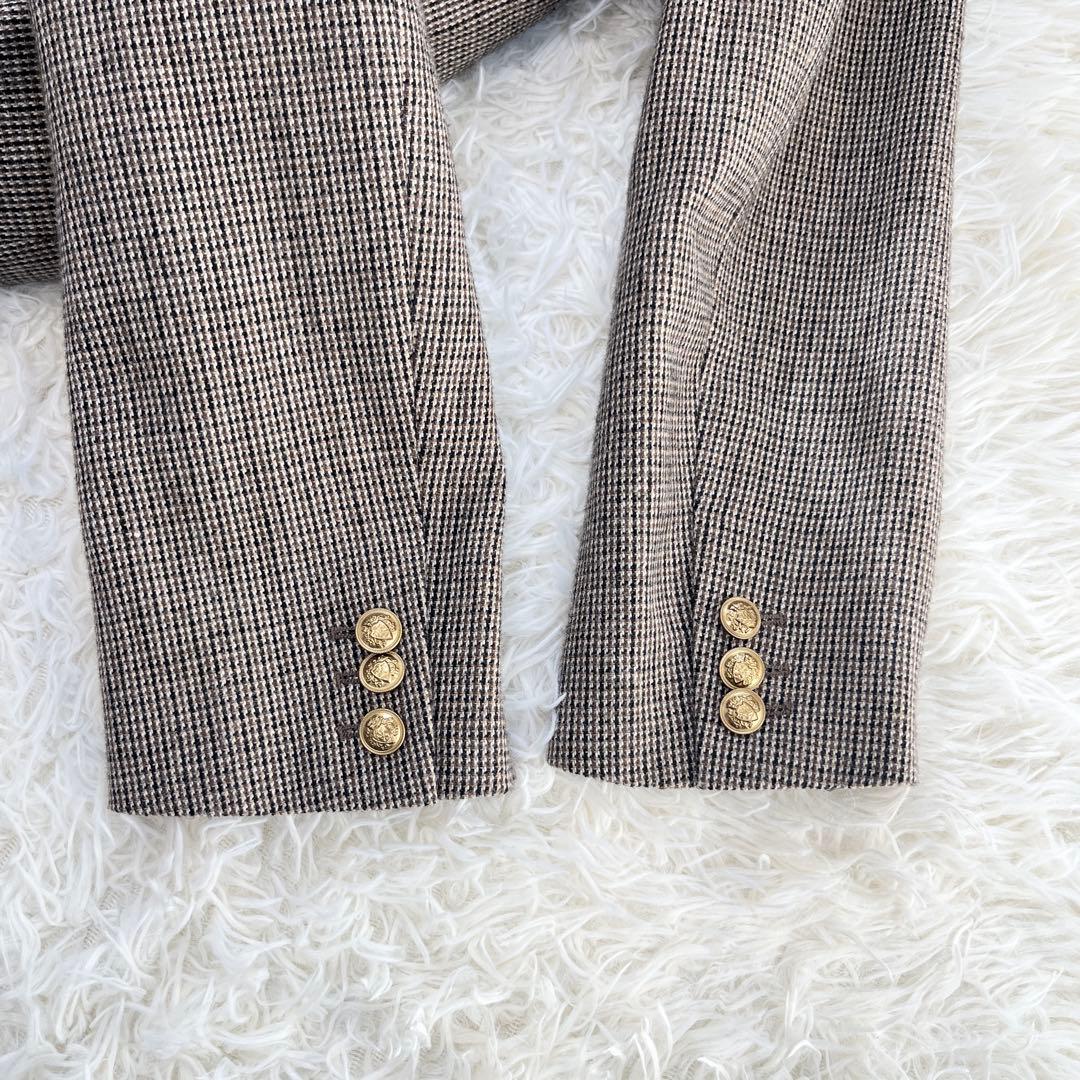 ミラ オーウェン　チェック金釦ダブルブレストブレザー　今季25年