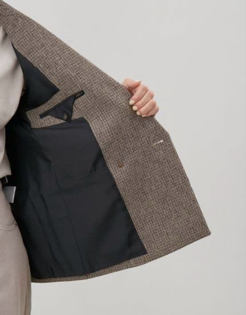 ミラ オーウェン　チェック金釦ダブルブレストブレザー　今季25年