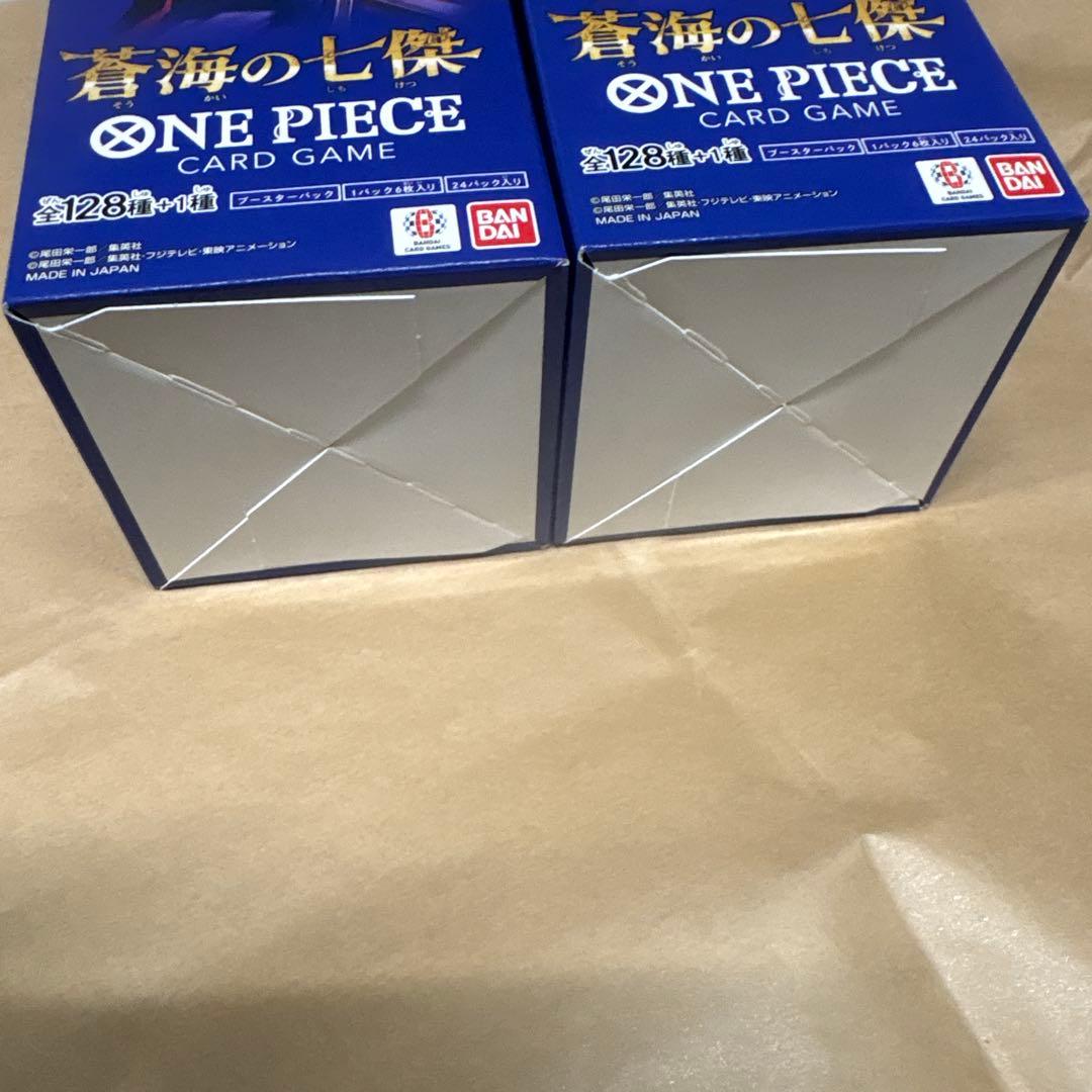 新品未開封のテープ付き。蒼海の七傑 ONE PIECEカードゲーム　2BOX