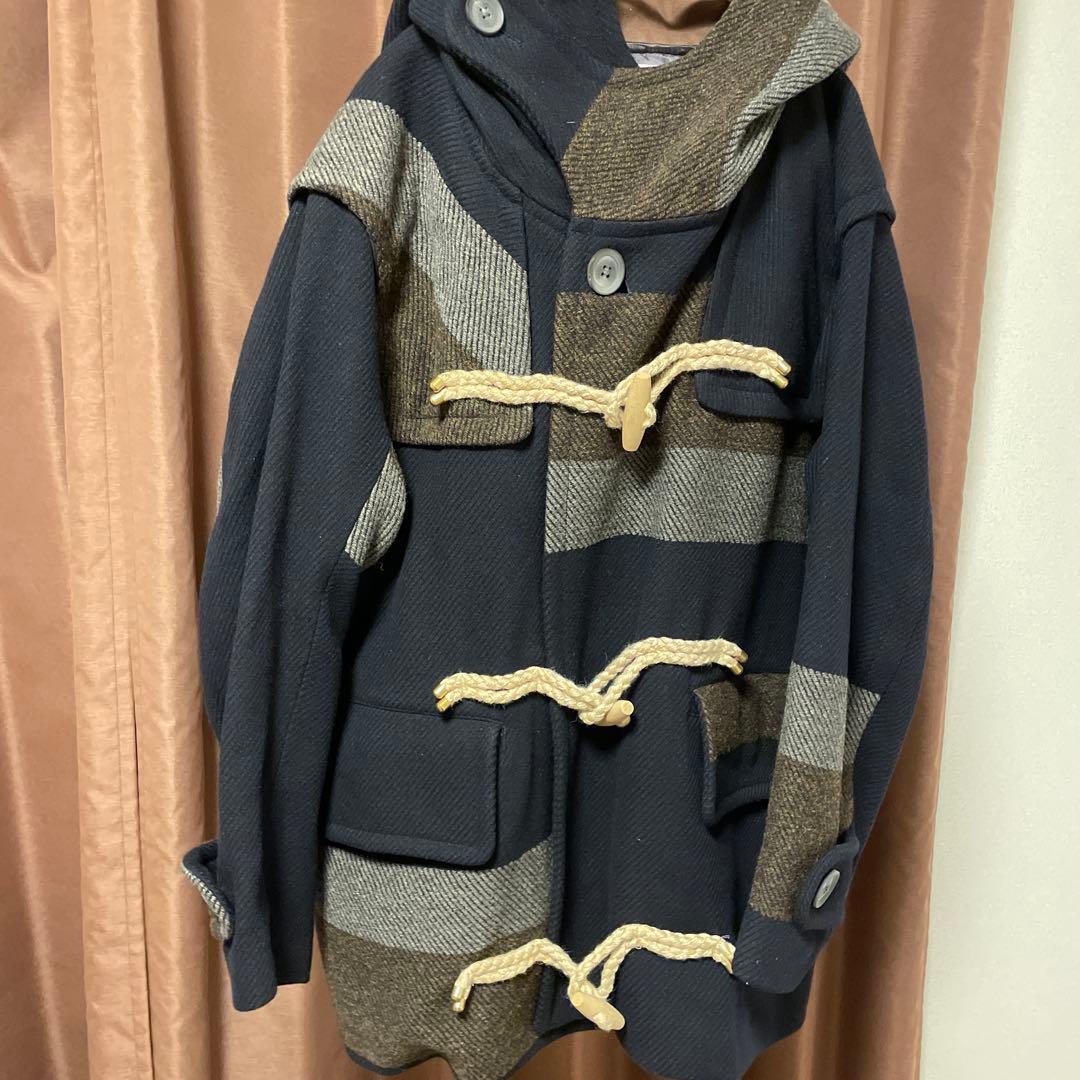 kolor ダッフルコート ネイビー ブラウン