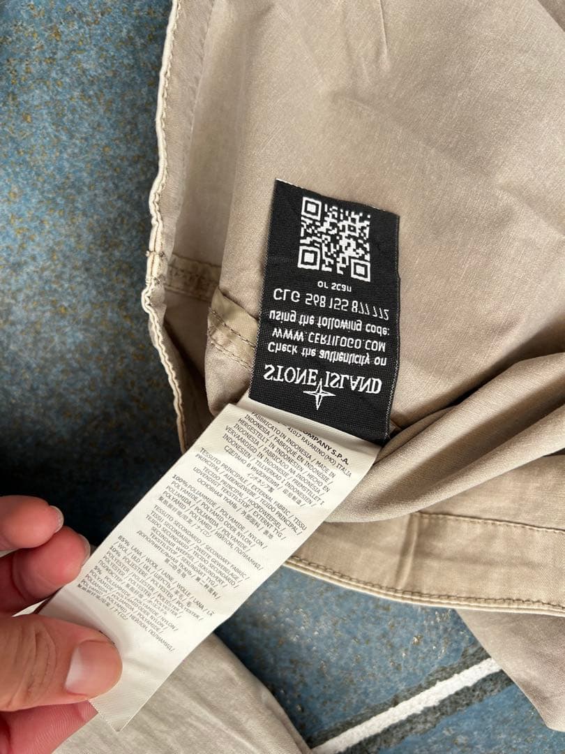 STONE シャツジャケット ベージュ ワッペン付き L相当