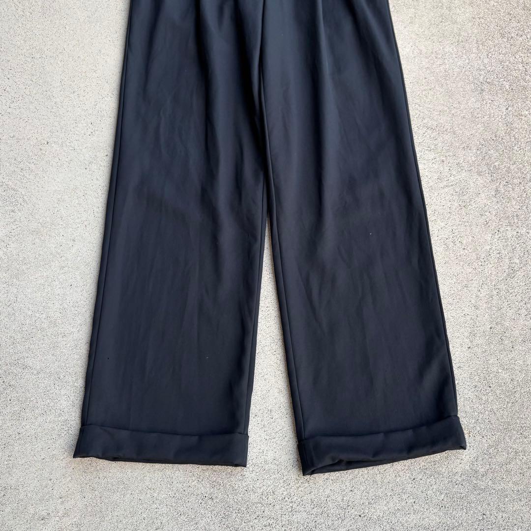 90s カナダ製 ブルックスブラザーズ 古着 ワイドウールスラックス ネイビー