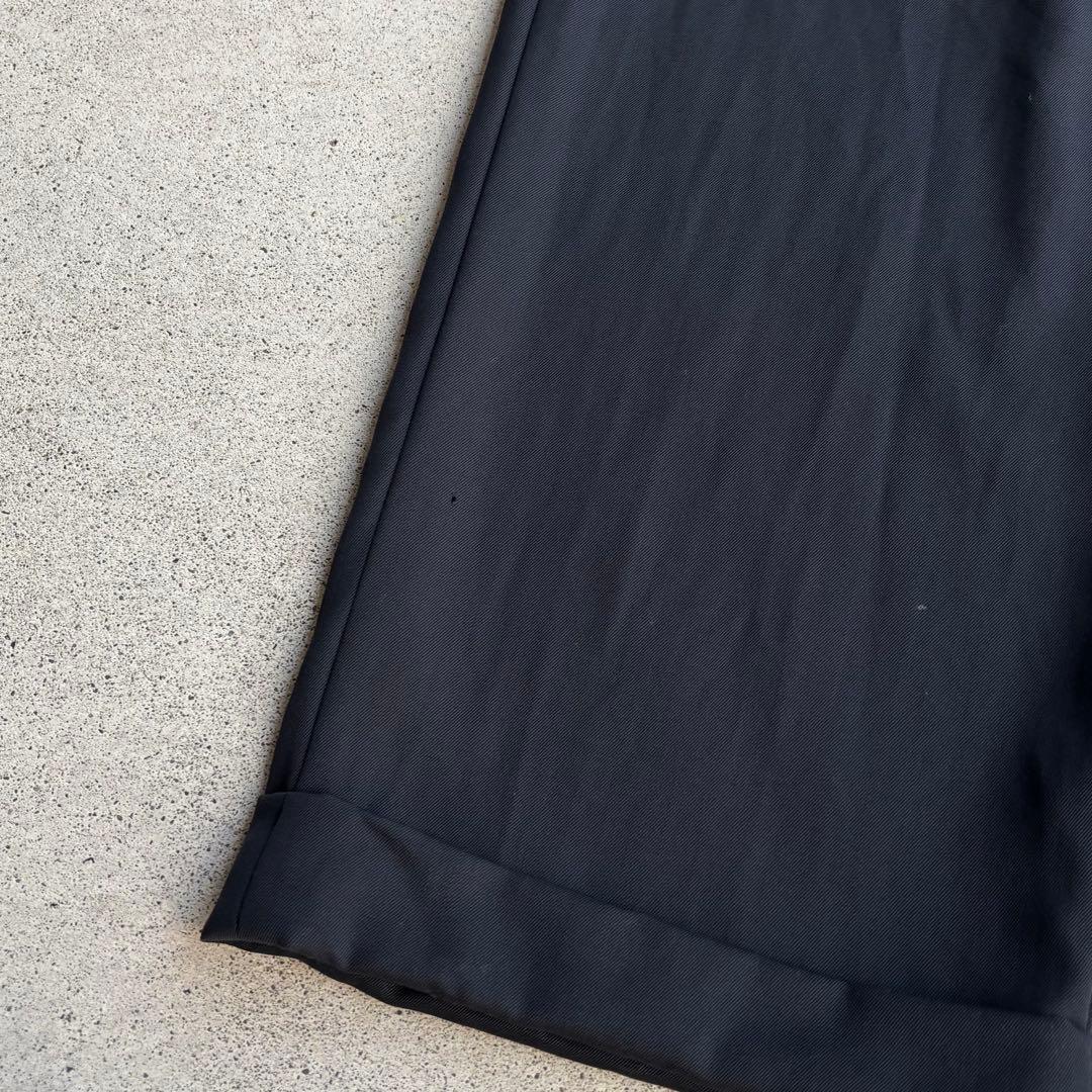 90s カナダ製 ブルックスブラザーズ 古着 ワイドウールスラックス ネイビー